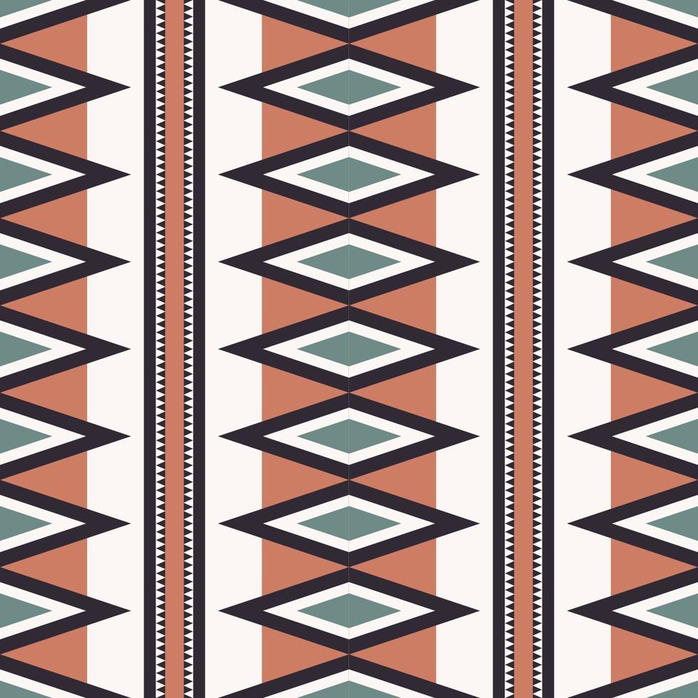 azteca africano forma geométrica simple color verde-marrón sin fisuras de fondo. uso para telas, textiles, elementos de decoración de interiores, tapicería, envoltura. vector