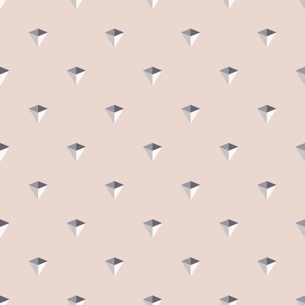 patrón sin costuras en forma de diamante de pirámide triangular geométrica pequeña abstracta sobre fondo de color crema. concepto mínimo de moda. uso para telas, textiles, elementos de decoración de interiores, envoltura. vector