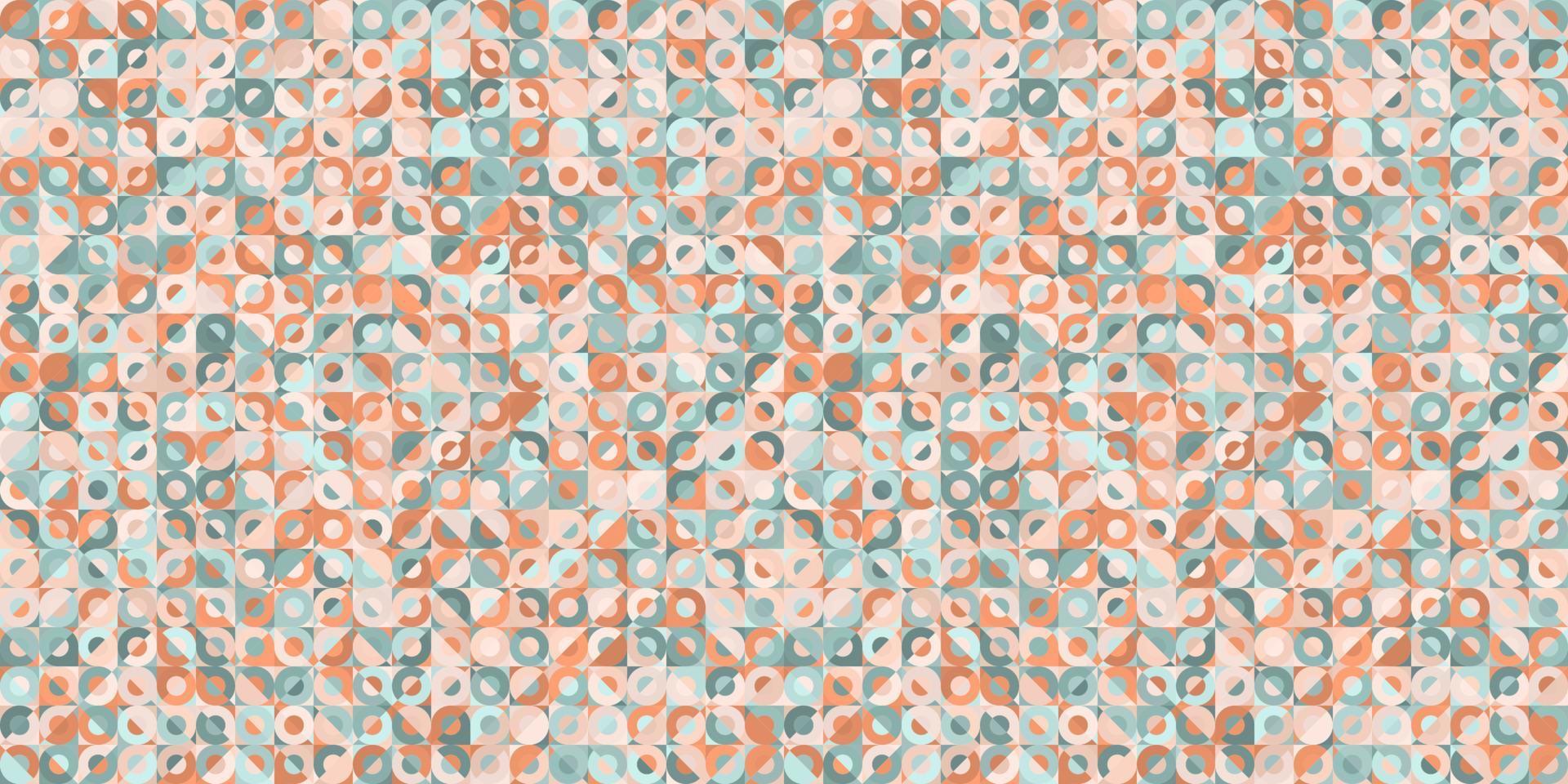 Abstract art small geometric random colorful circle-triangle shape seamless pattern trendy background. Use for template, cover, fabric, interior decoration elements. vector