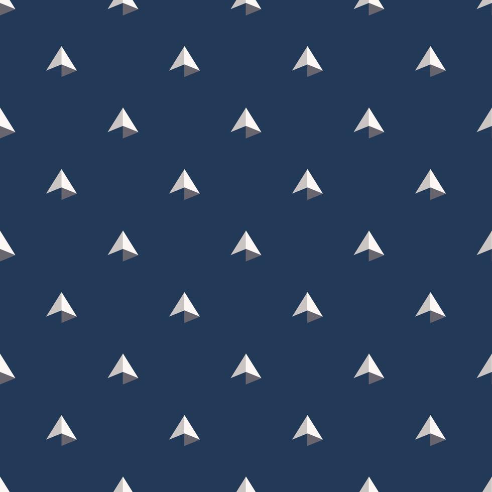 Abstract small geometric triangular pyramid, prism 3d shape seamless pattern on blue color background. Minimal trendy concept. Use for fabric, textile, interior decoration elements, wrapping. vector