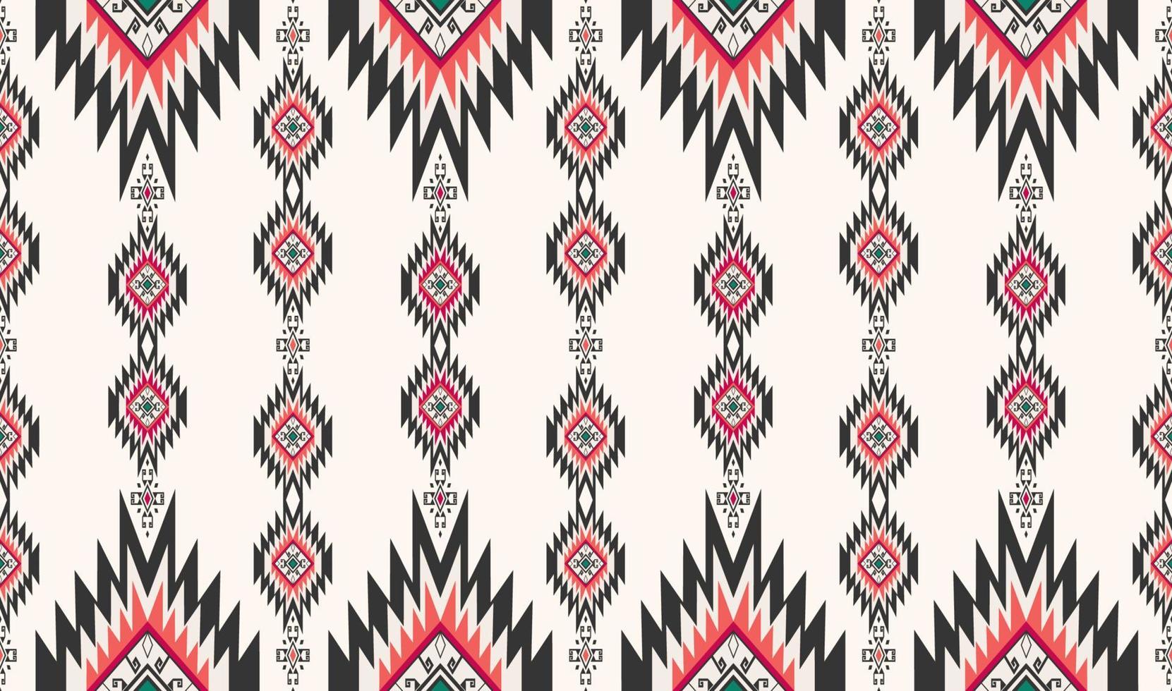 Ikat native aztec geometric shape seamless background. Ethnic tribal colorful red pattern design. Use for fabric, textile, interior decoration elements, upholstery, wrapping. vector