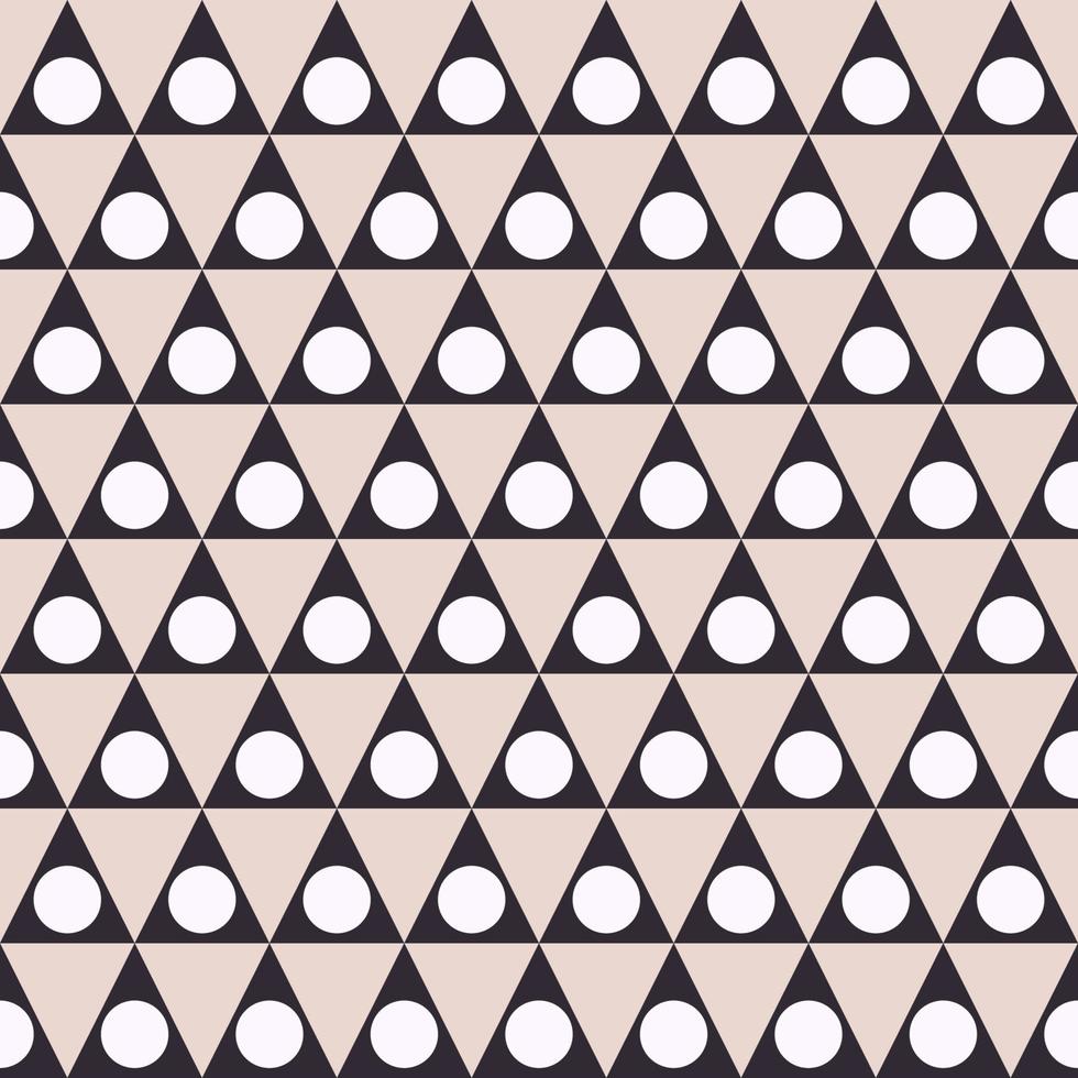 Abstract circle in triangle geometric shape seamless pattern on brown cream color background. Use for fabric, textile, interior decoration elements, wrapping. vector