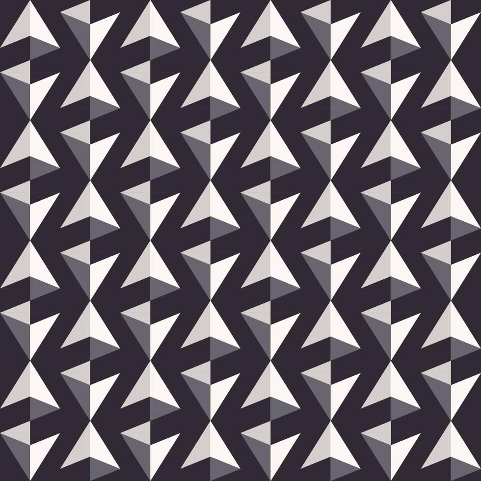 Abstract small geometric 3d triangular pyramid prism shape seamless pattern on black background. Minimal trendy architecture template. Use for interior decoration elements. vector