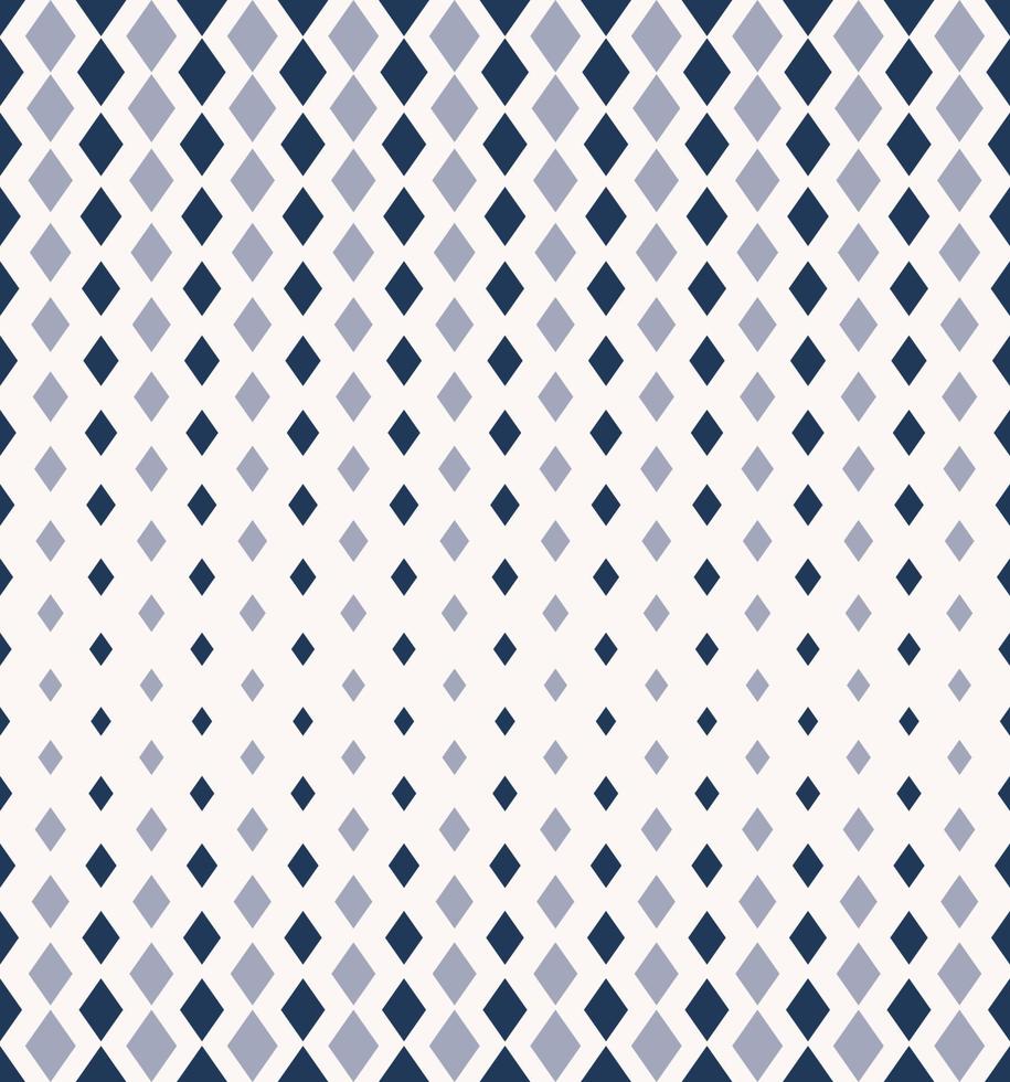 Small geometric diamond shape vertical halftone seamless pattern blue color background. Argyle pattern. Use for fabric, textile, interior decoration elements, upholstery, wrapping. vector