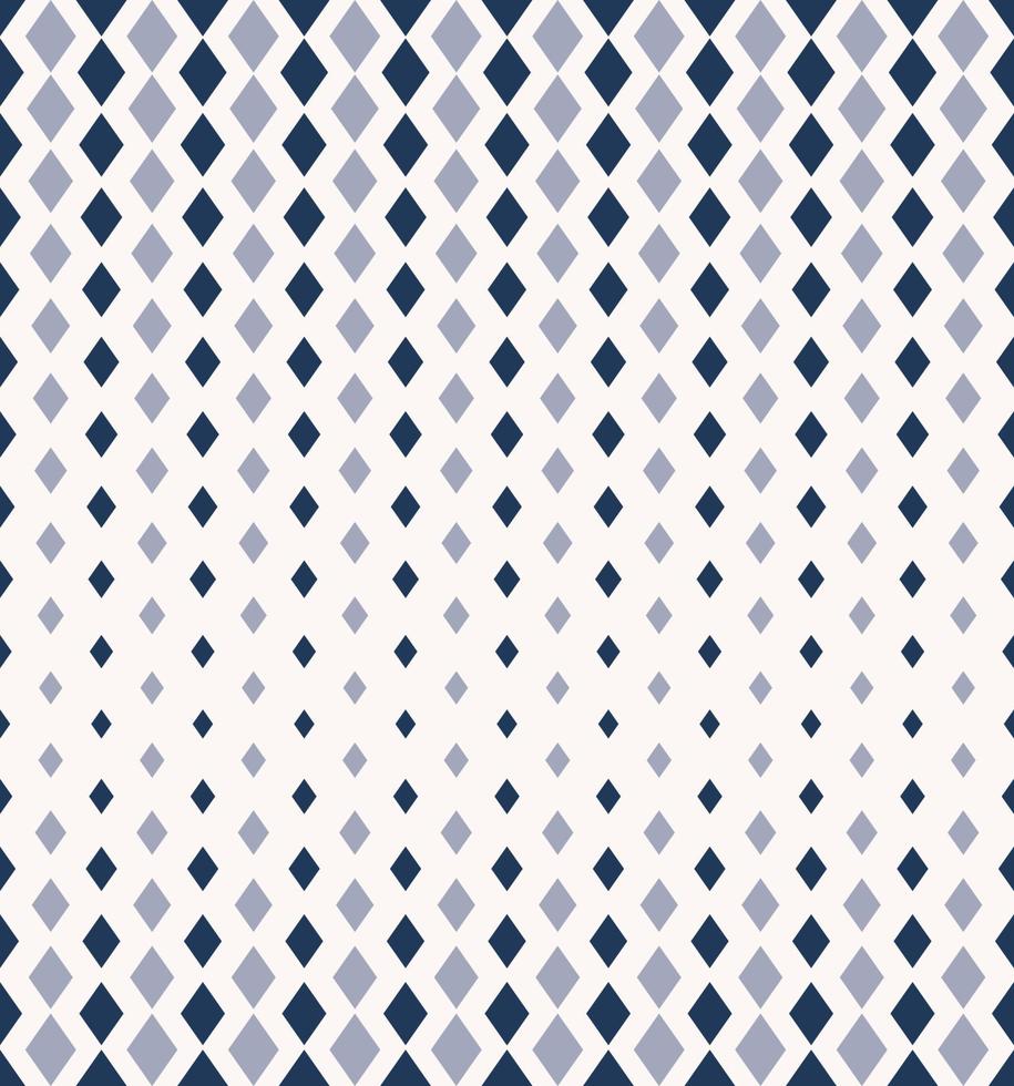 Small geometric diamond shape vertical halftone seamless pattern blue color background. Argyle pattern. Use for fabric, textile, interior decoration elements, upholstery, wrapping. vector