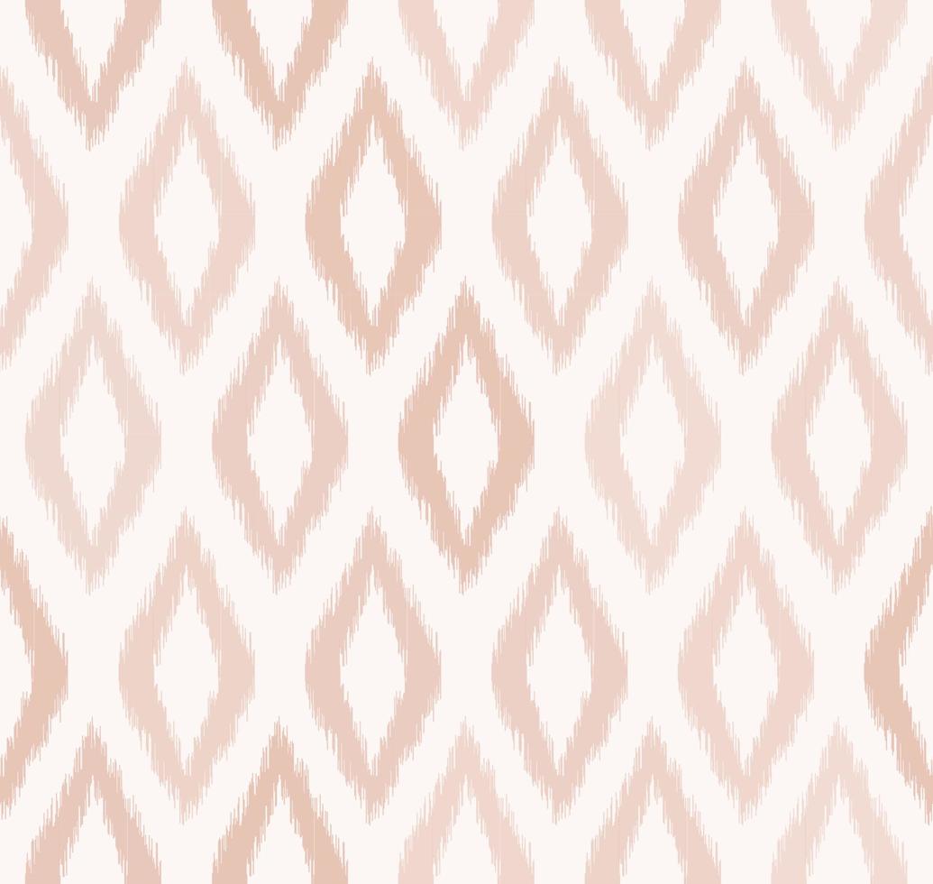 Ikat ethnic ogee rhombus shape random beige color seamless pattern background. Use for fabric, textile, interior decoration elements, upholstery, wrapping. vector