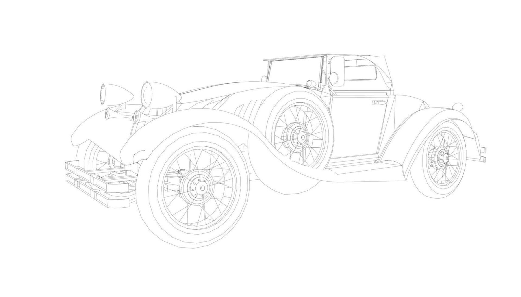 classic car design line art vector