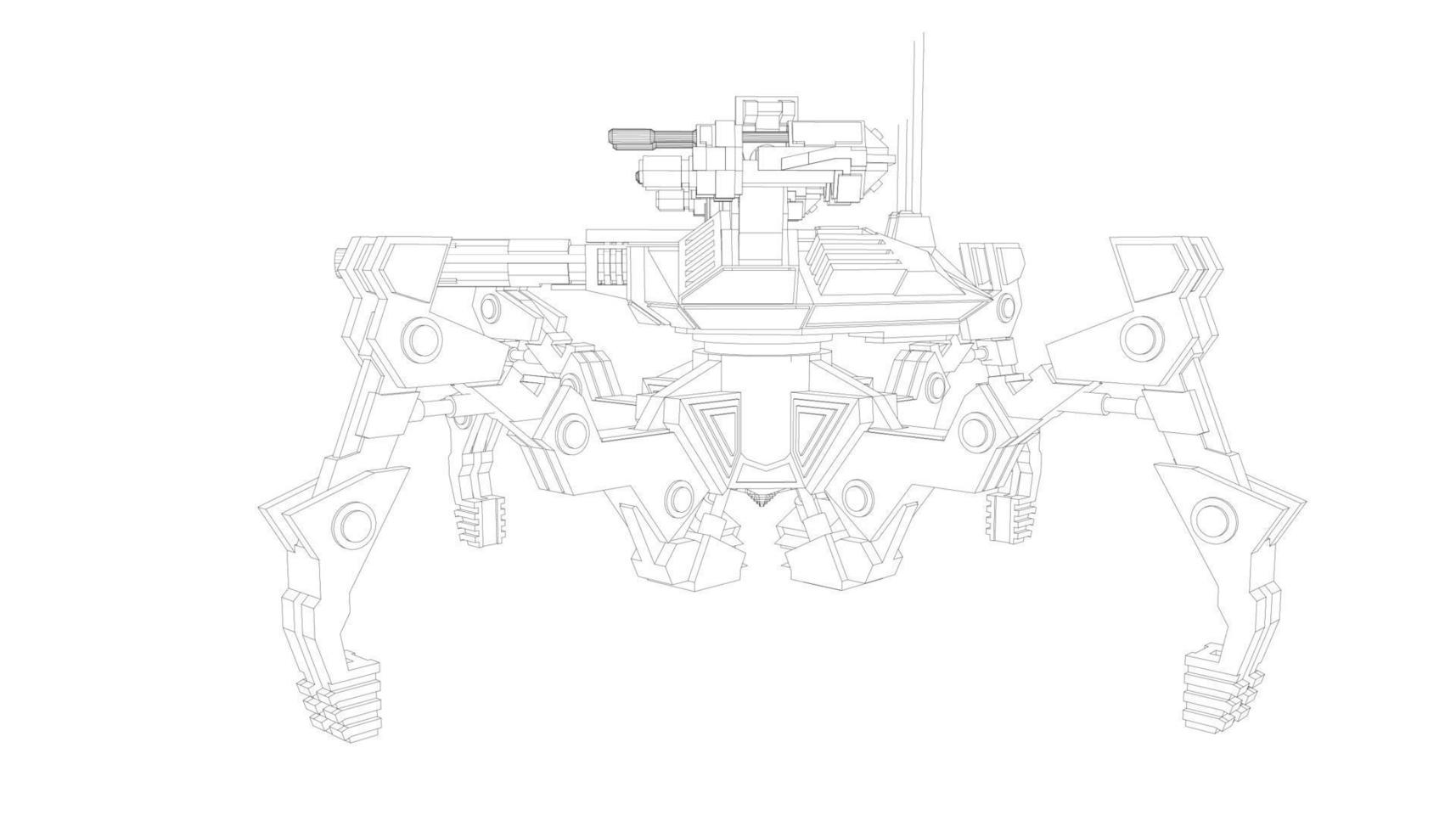 arte lineal del tanque destructor vector