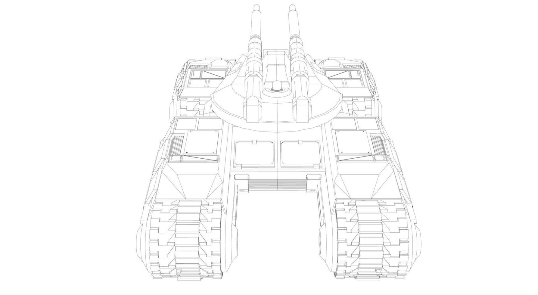 line art of military tanks vector