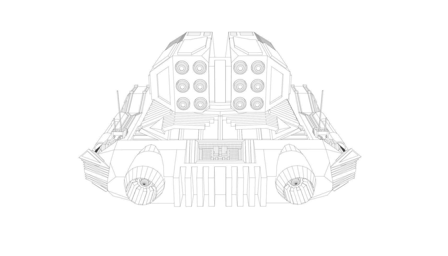 line art of military tanks vector