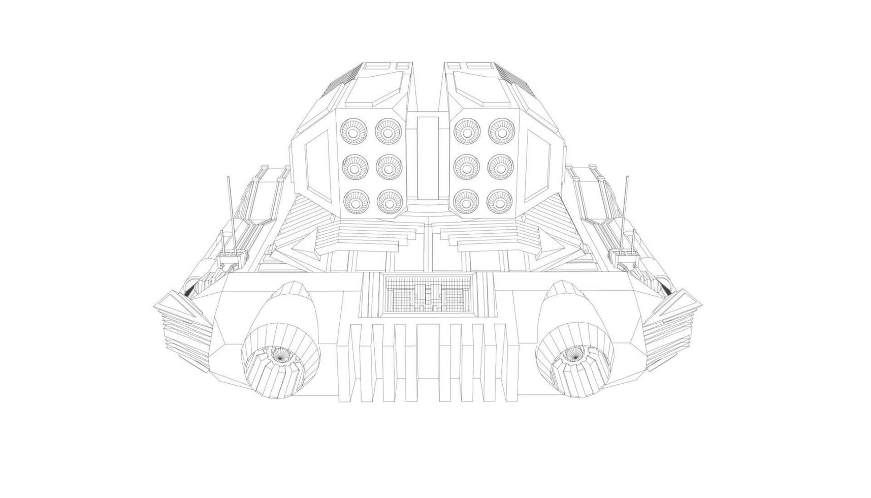 arte lineal de tanques militares vector