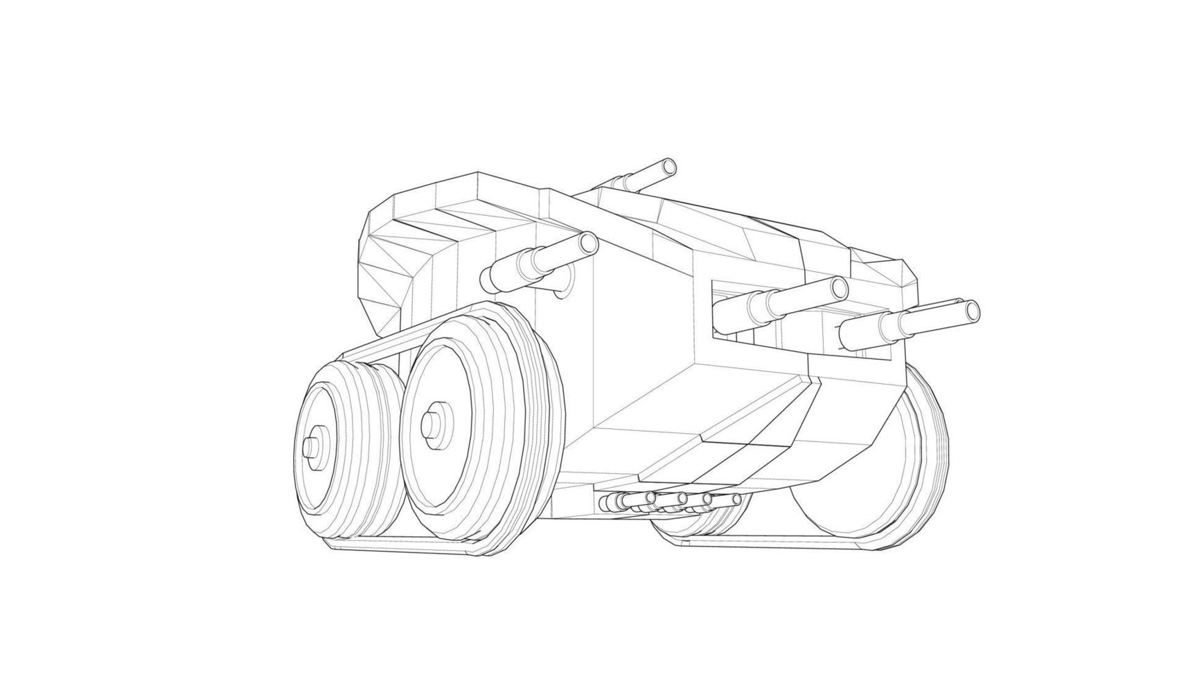 arte lineal de tanques militares vector