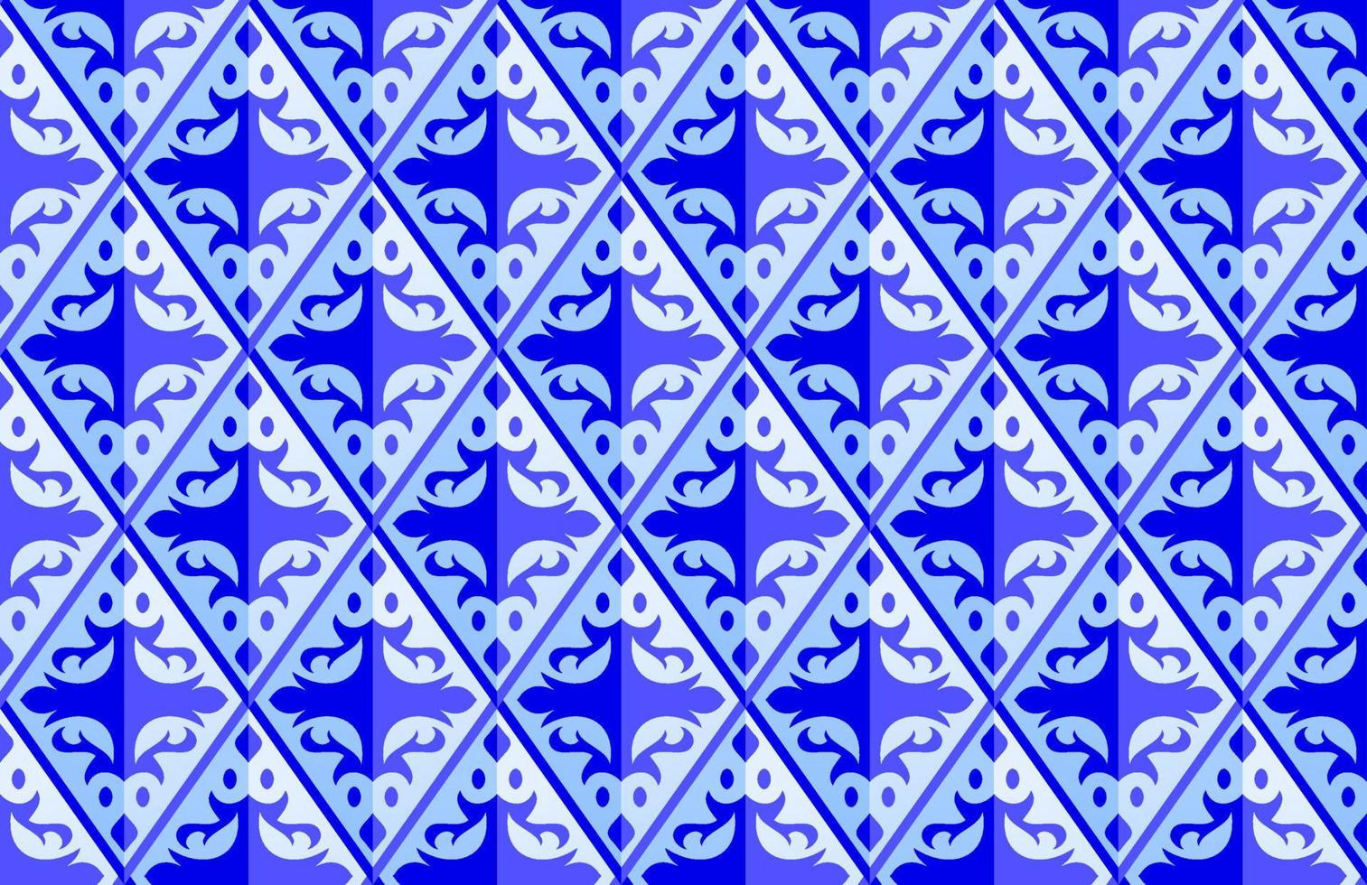 Pattern Batik Blue White Diamond Geometric Tile for Abstract Background Template Poster or Business vector