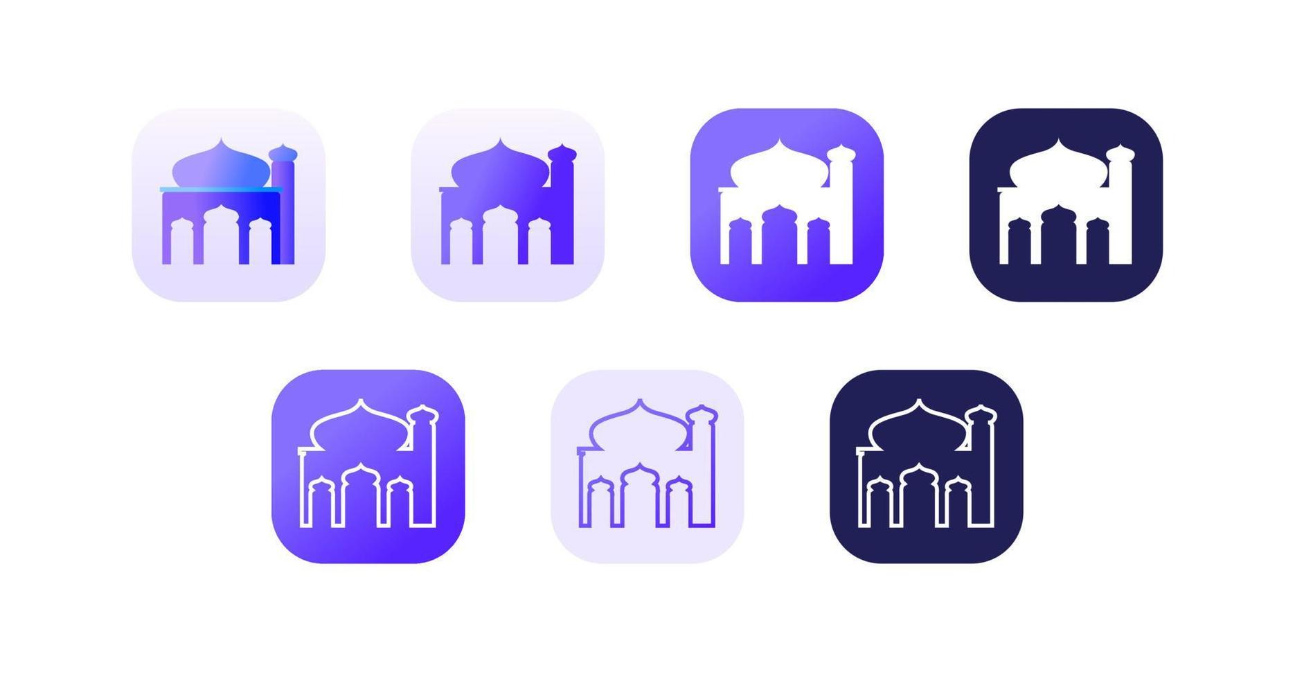 Mosque Icon Gradient Vector Illustration for Ramadan Kareem or Eid Mubarak or Islamic Poster Graphic Element