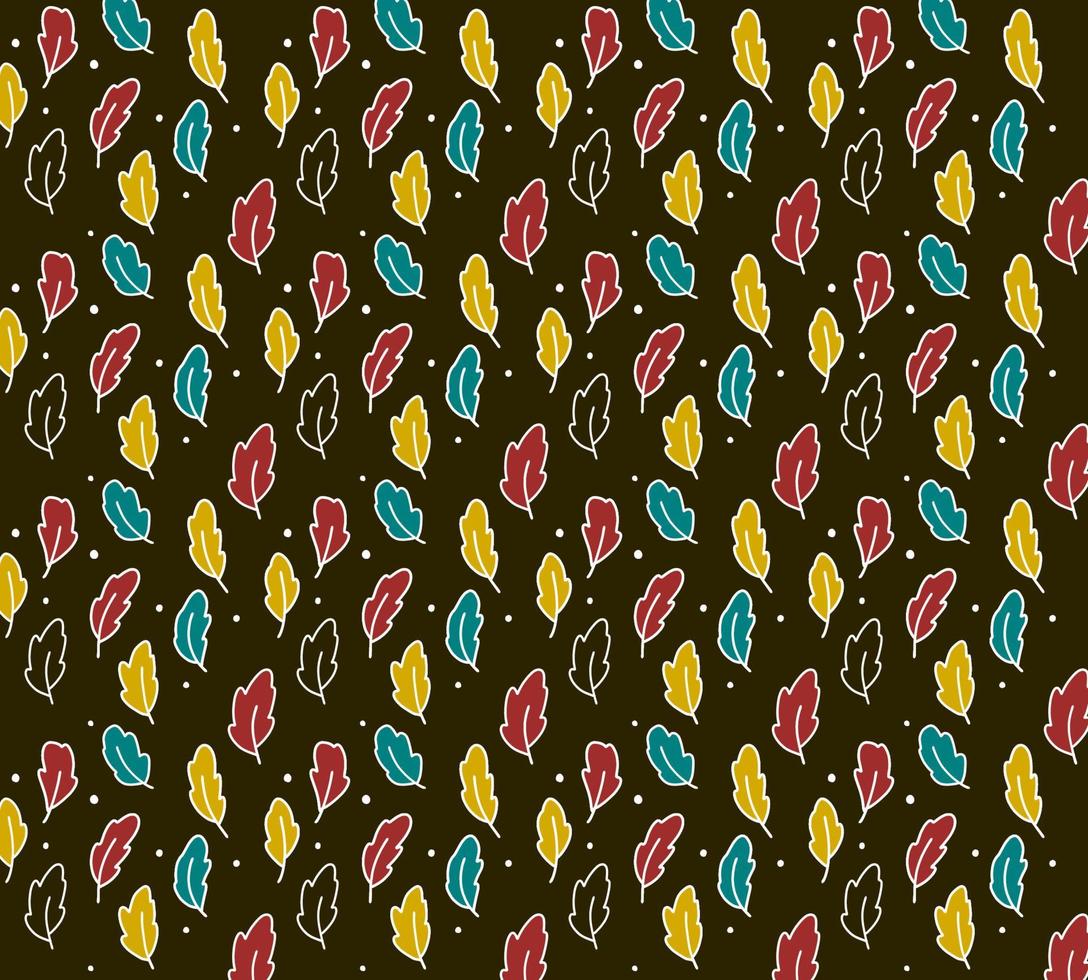 Seamless Floral Batik Pattern Texture Leaves with Dark Background for Template Poster Feed Vector Illustration