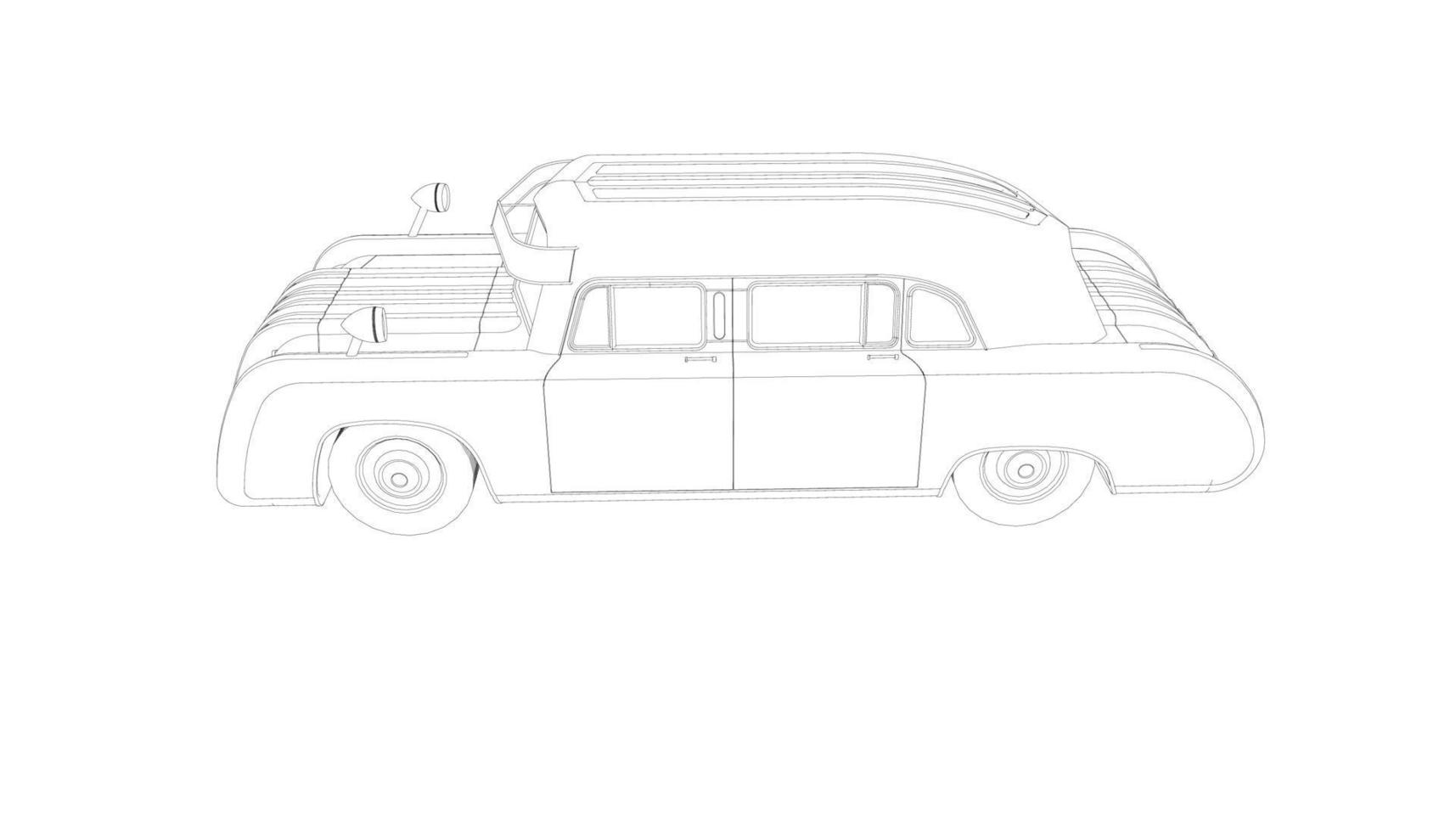 Vintage car design line art vector