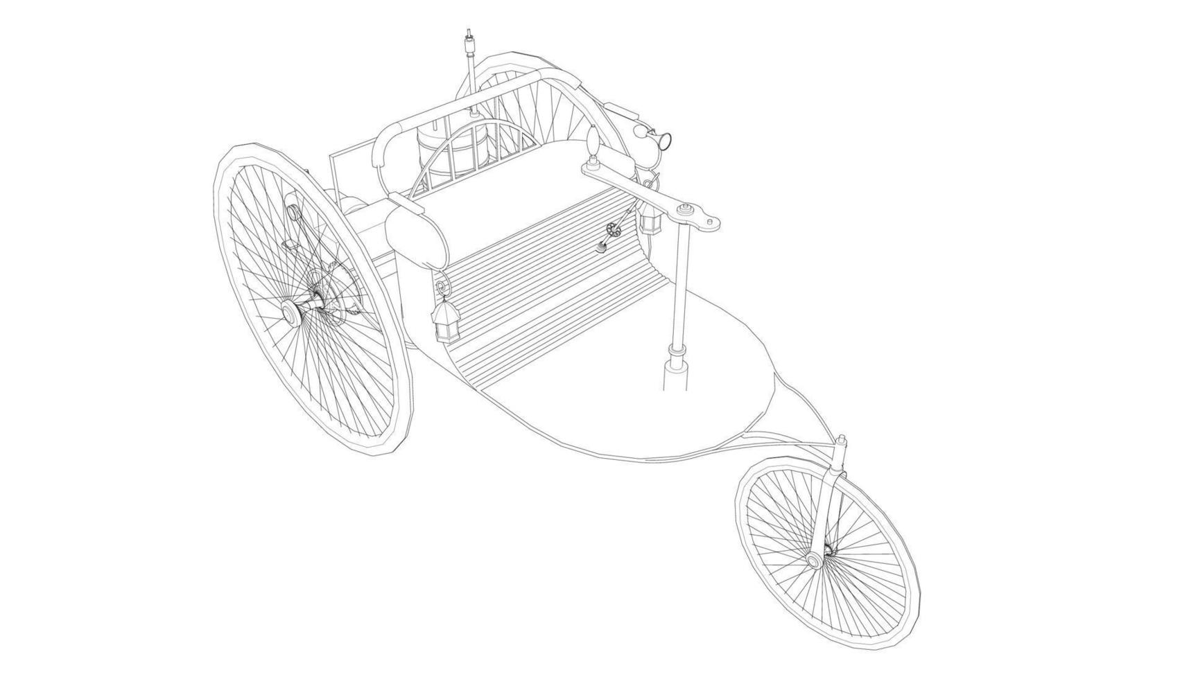 arte lineal de diseño de autos clásicos vector