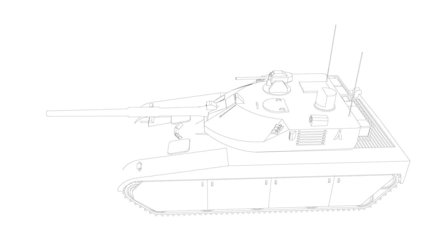 line art of military tanks vector