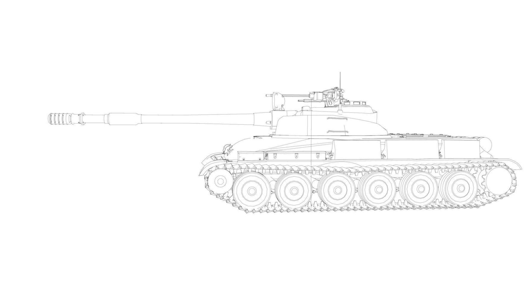 line art of military tanks vector