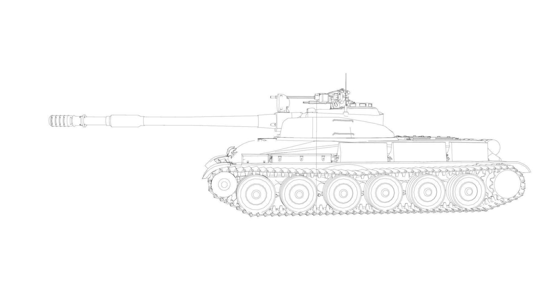 line art of military tanks vector