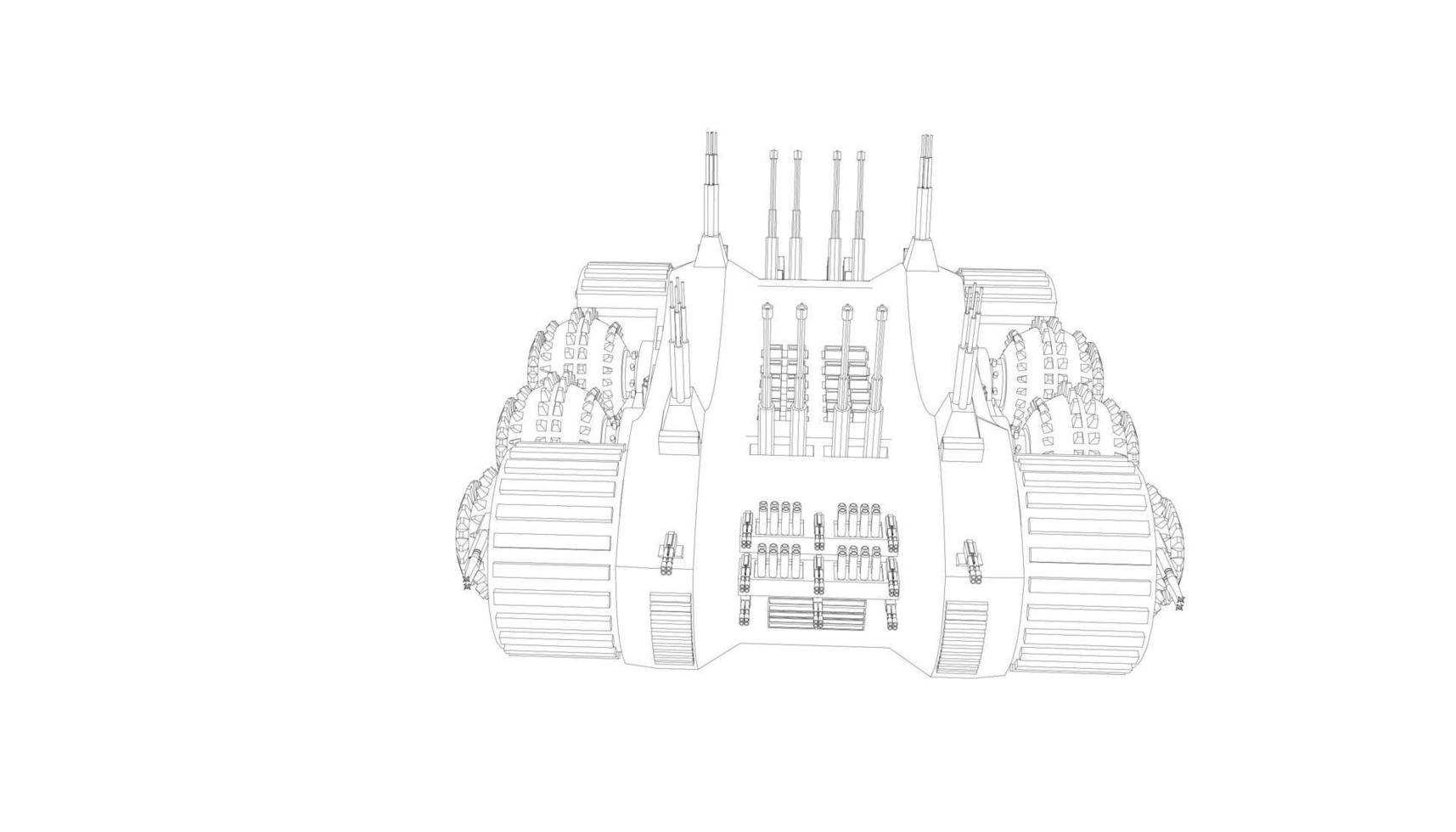 arte lineal del tanque de asalto vector