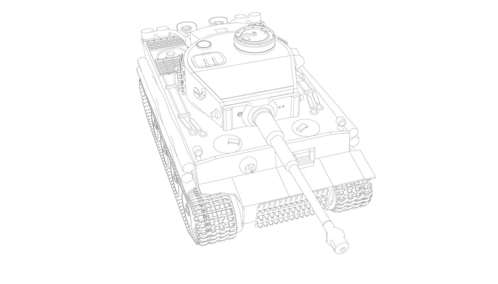 arte lineal de tanques militares vector