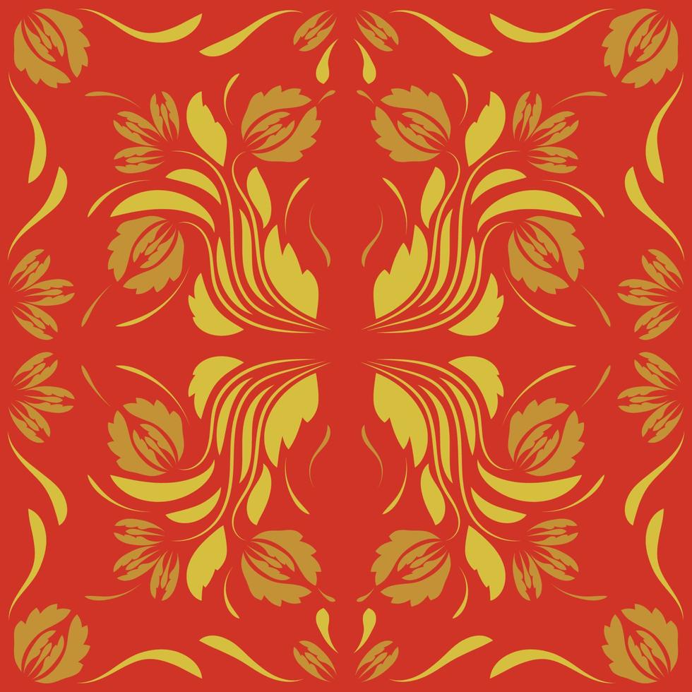 Folk flowers print Floral pattern Ethnic art vector