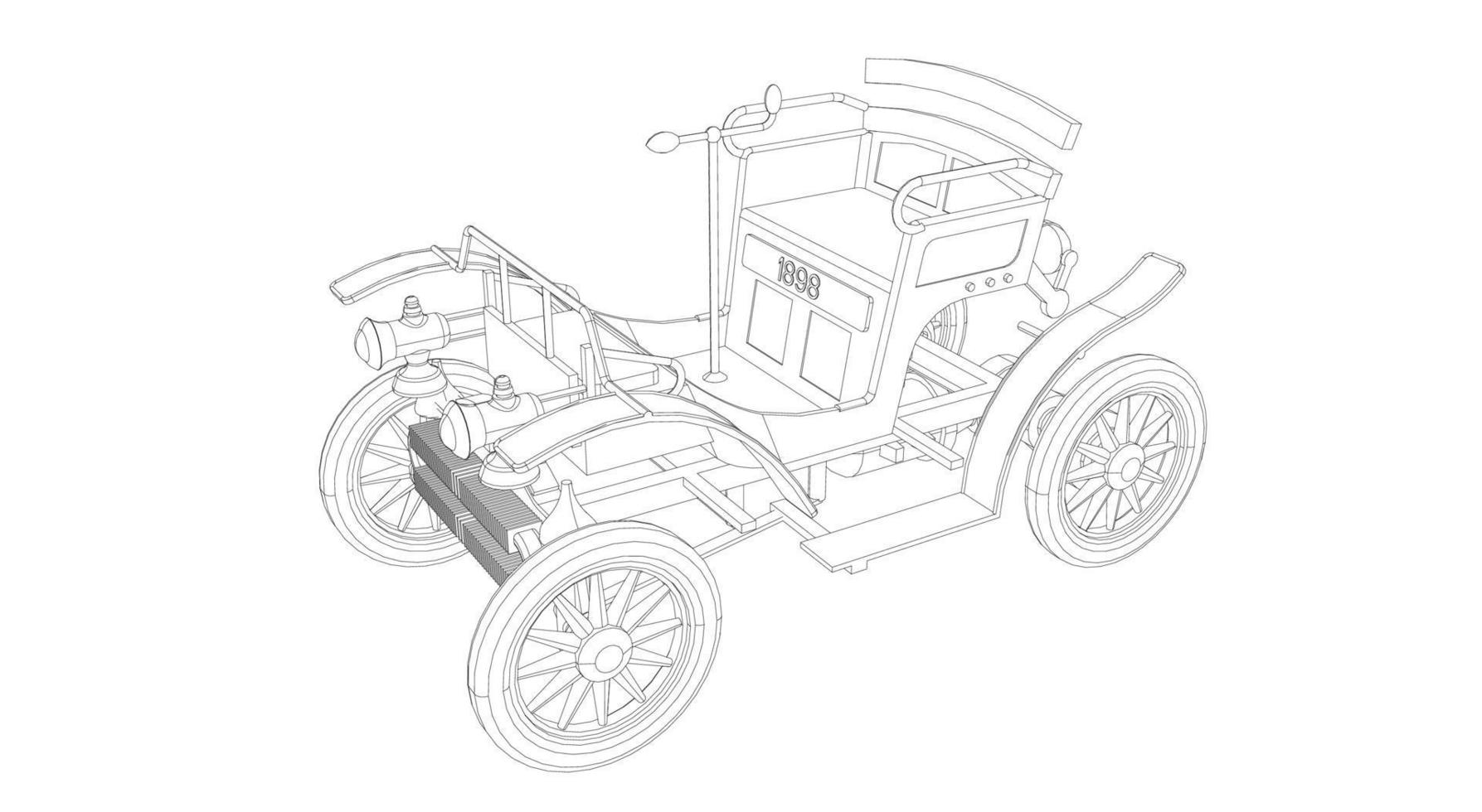 classic car design line art vector