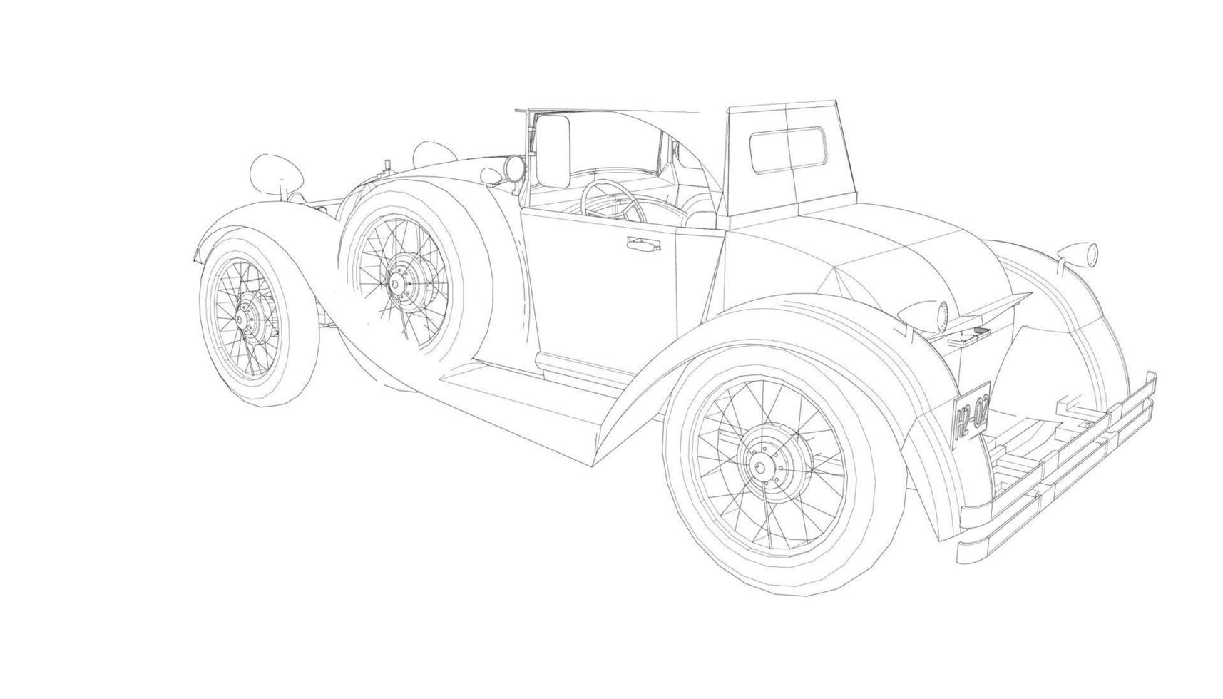 classic car design line art vector