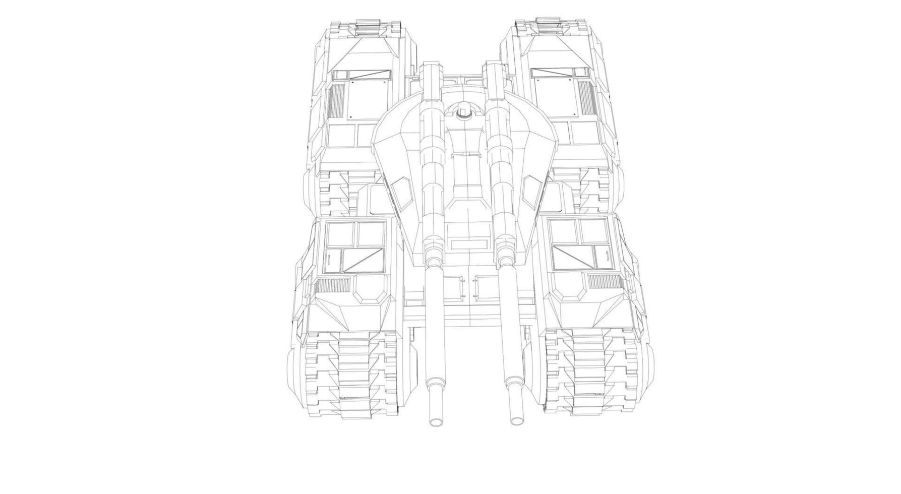 arte lineal de tanques militares vector