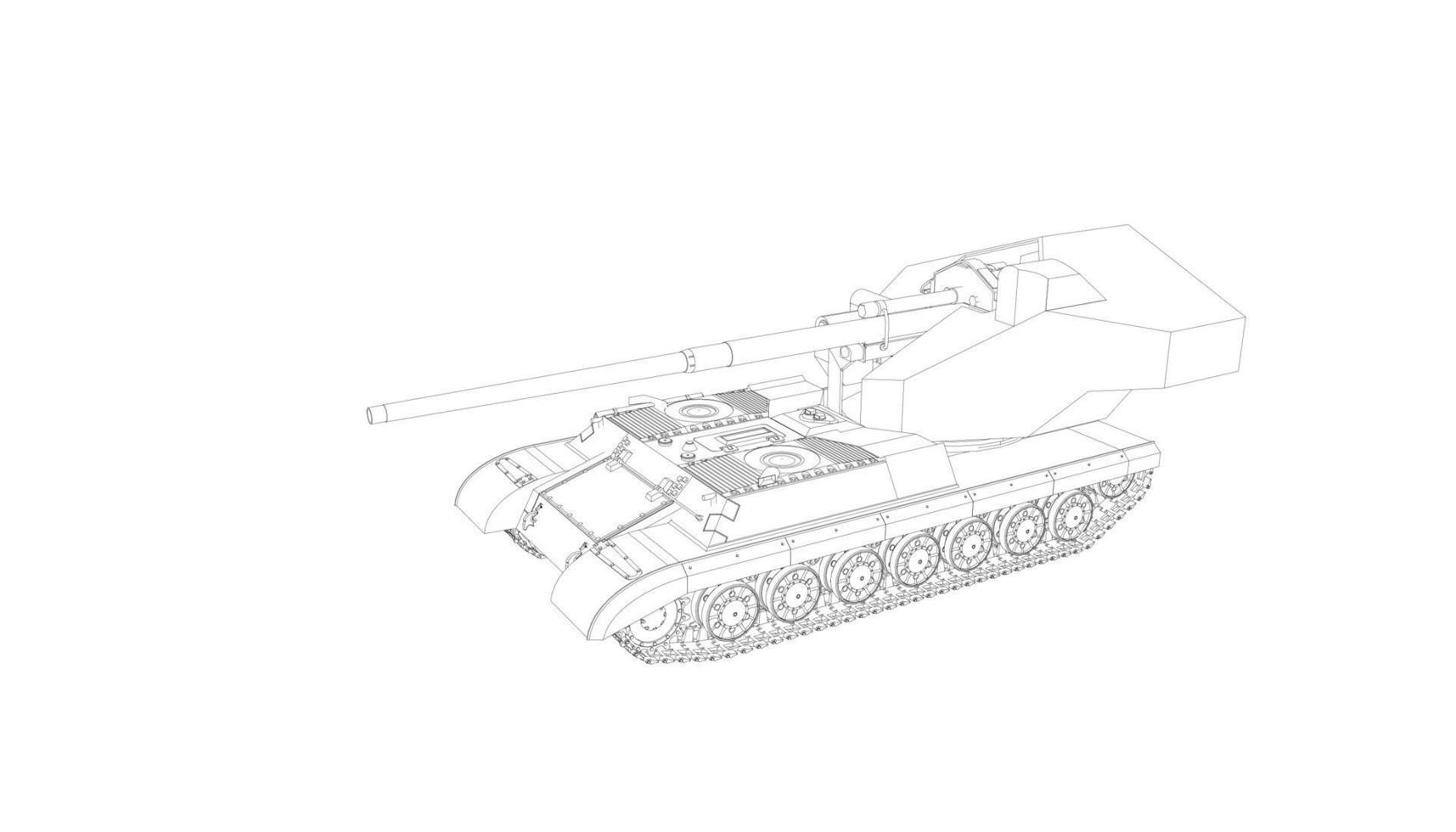 line art of military tanks vector