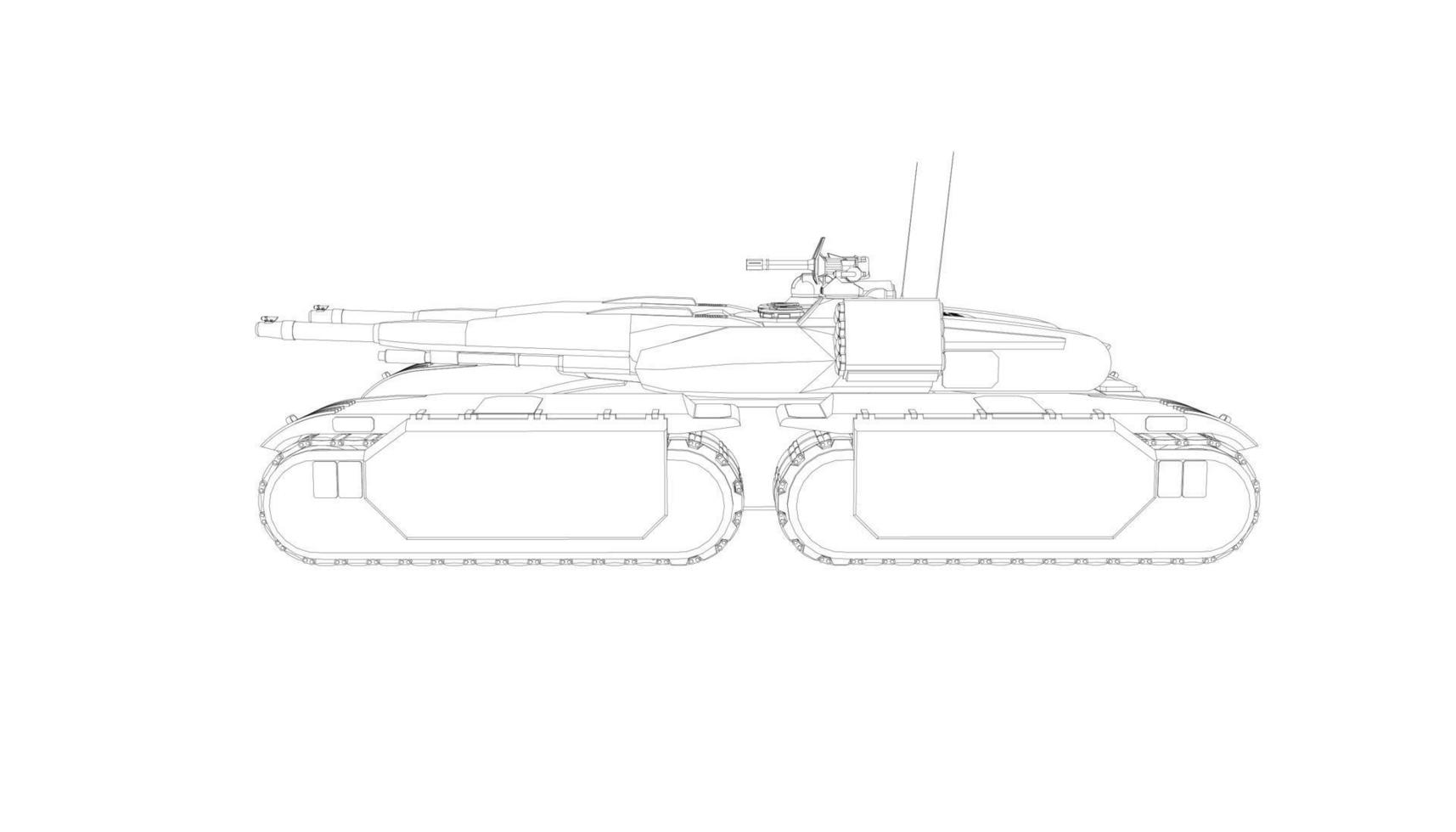 arte lineal de tanques militares vector