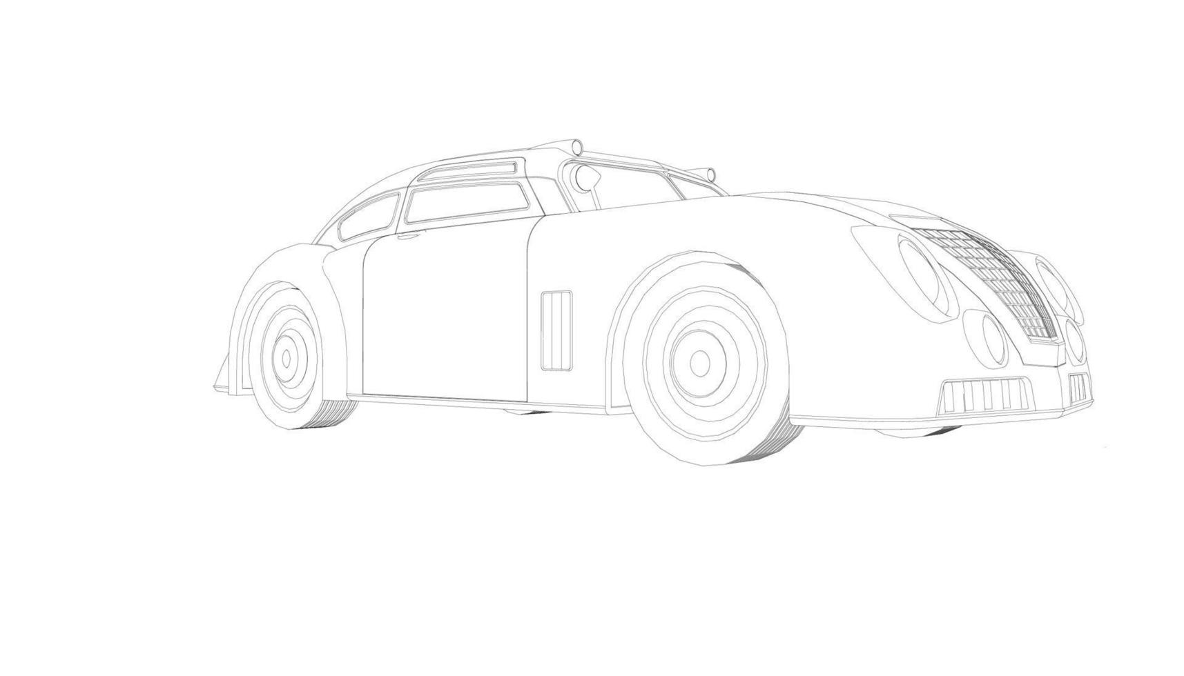 Old car design line art vector