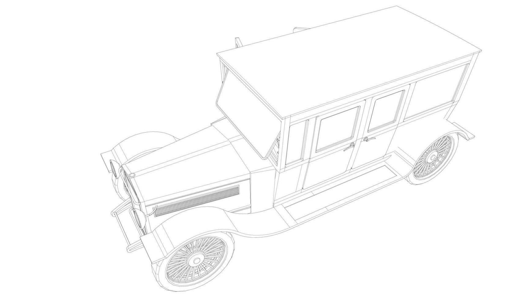 Old car design line art vector