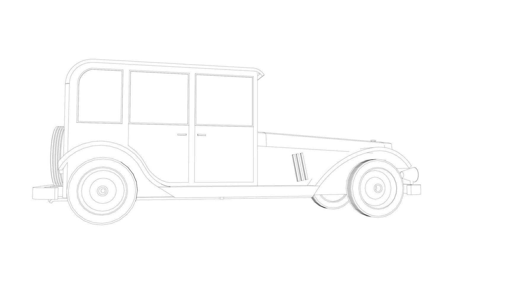 classic car design line art vector