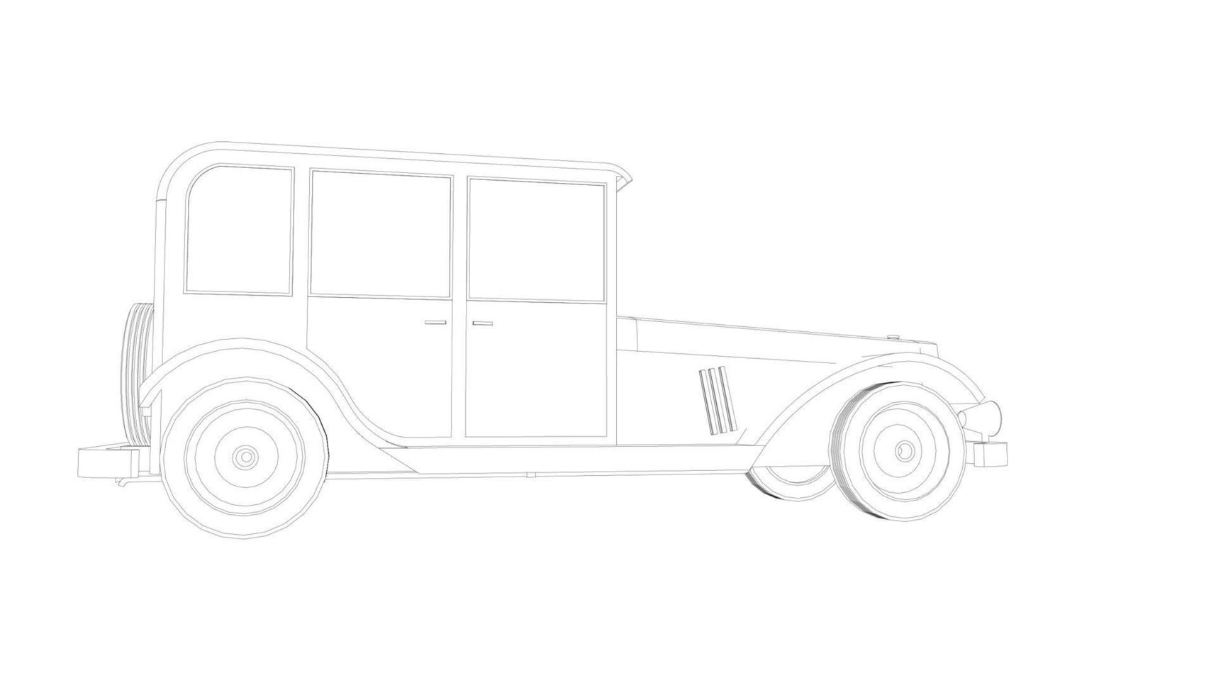 arte lineal de diseño de autos clásicos vector