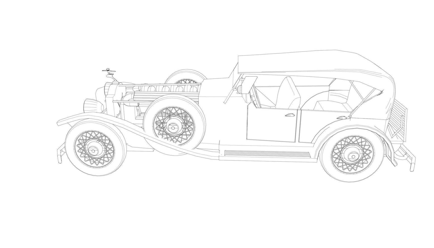 arte lineal de diseño de autos clásicos vector