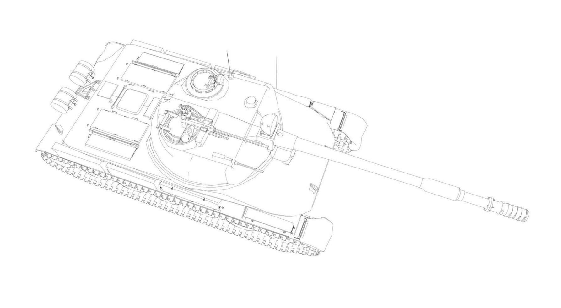 arte lineal de tanques militares vector