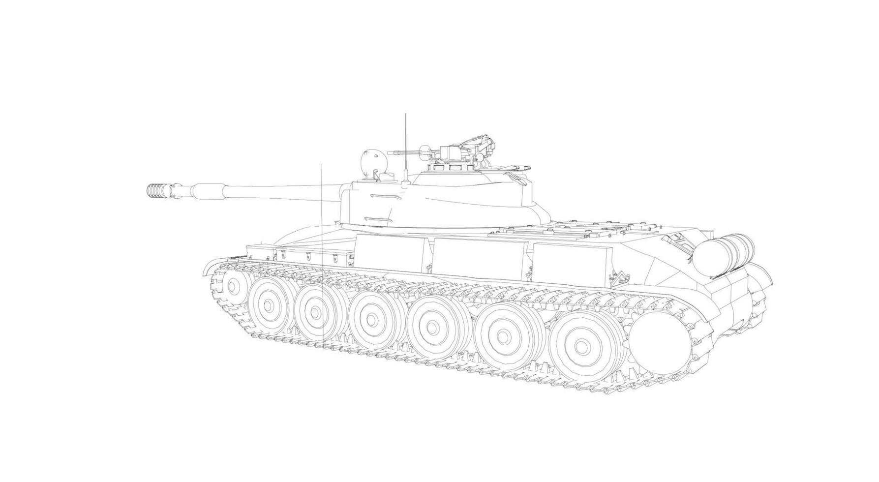 arte lineal de tanques militares vector