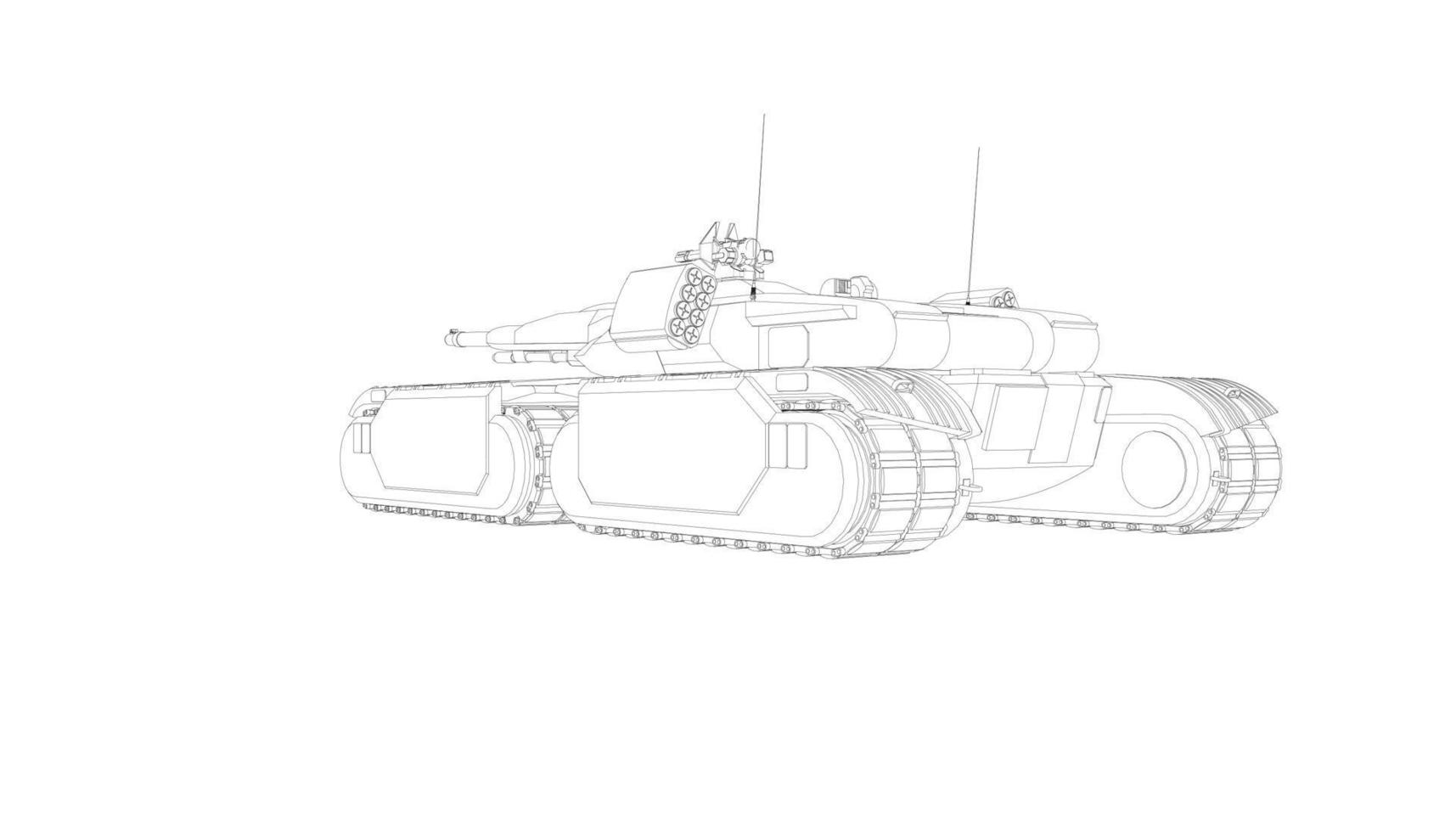 arte lineal de tanques militares vector