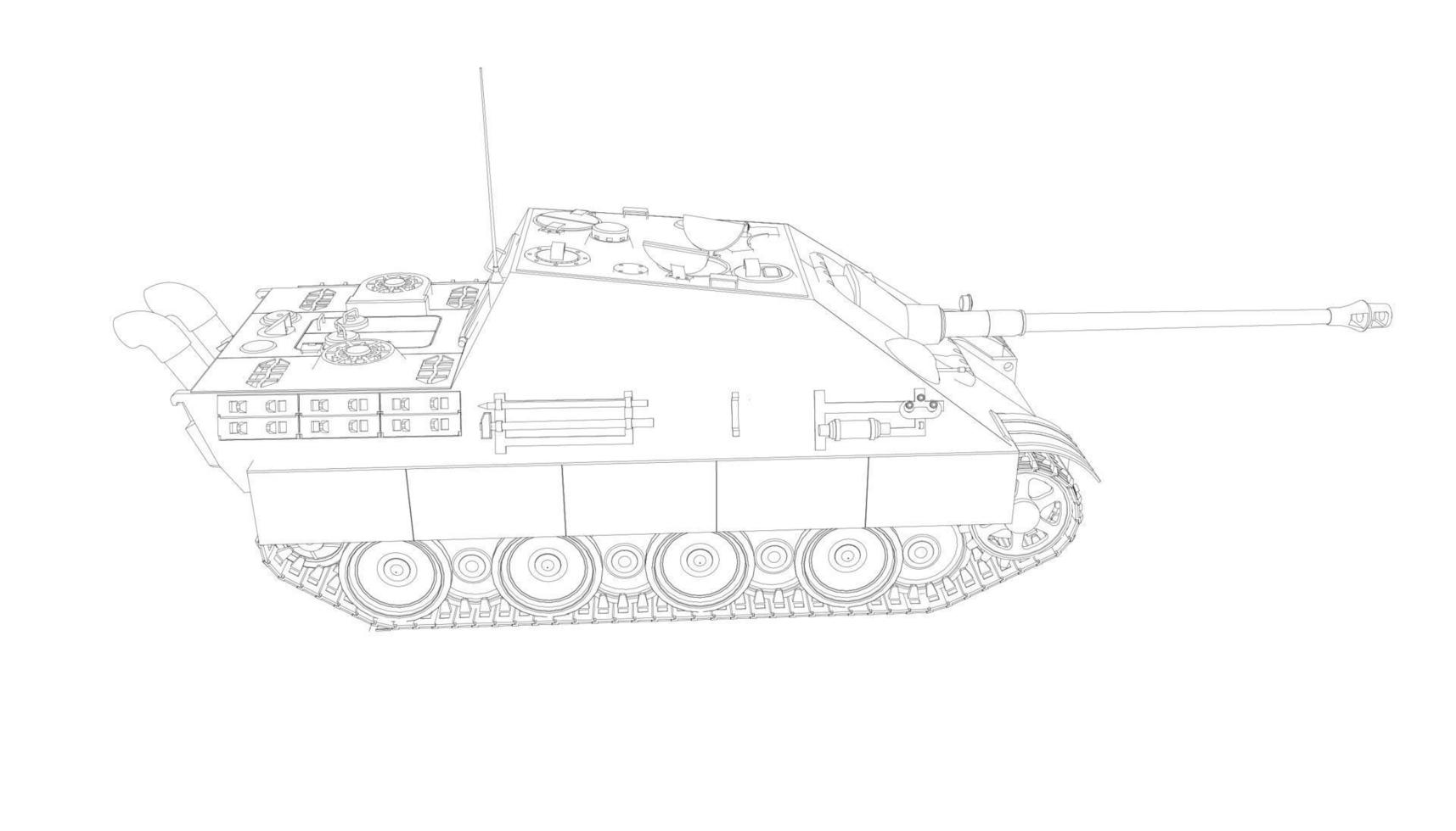 line art of military tanks vector