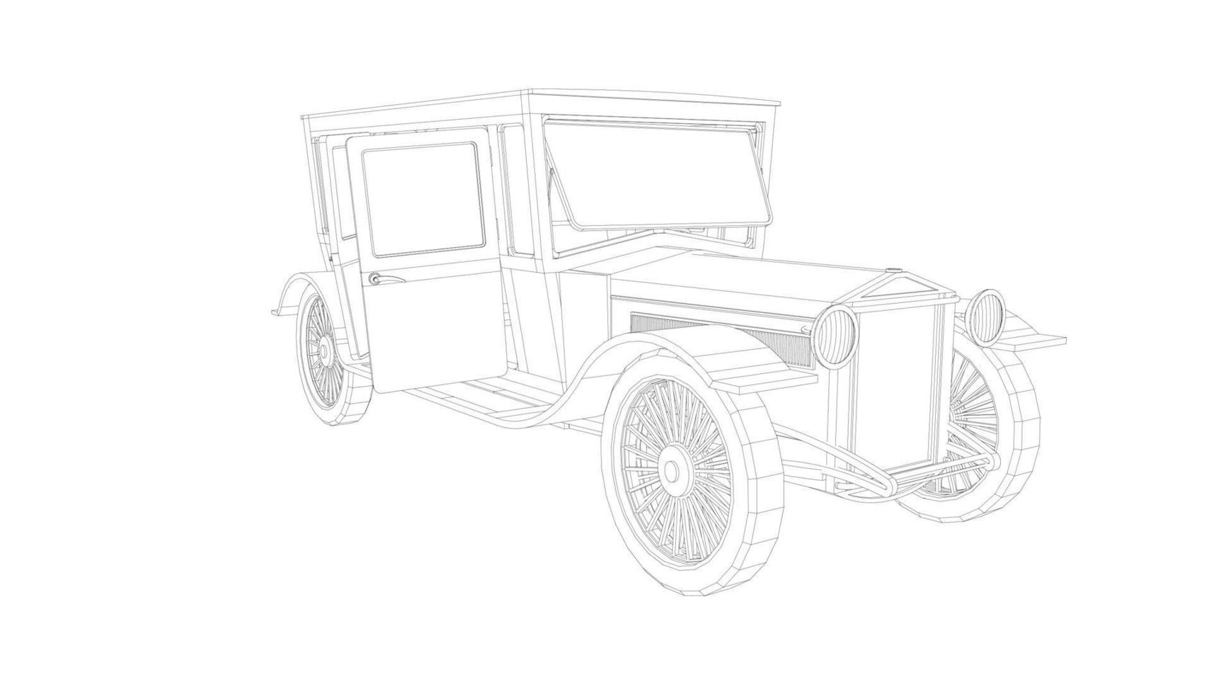 Old car design line art vector