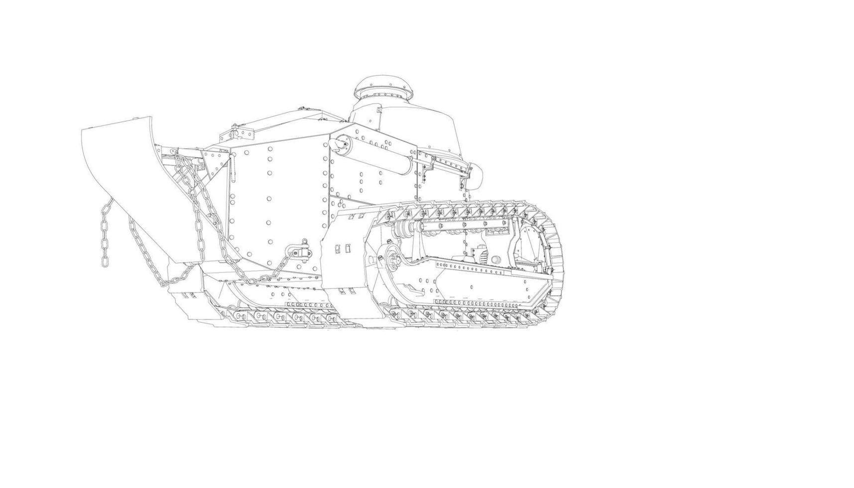 arte lineal del tanque de asalto vector