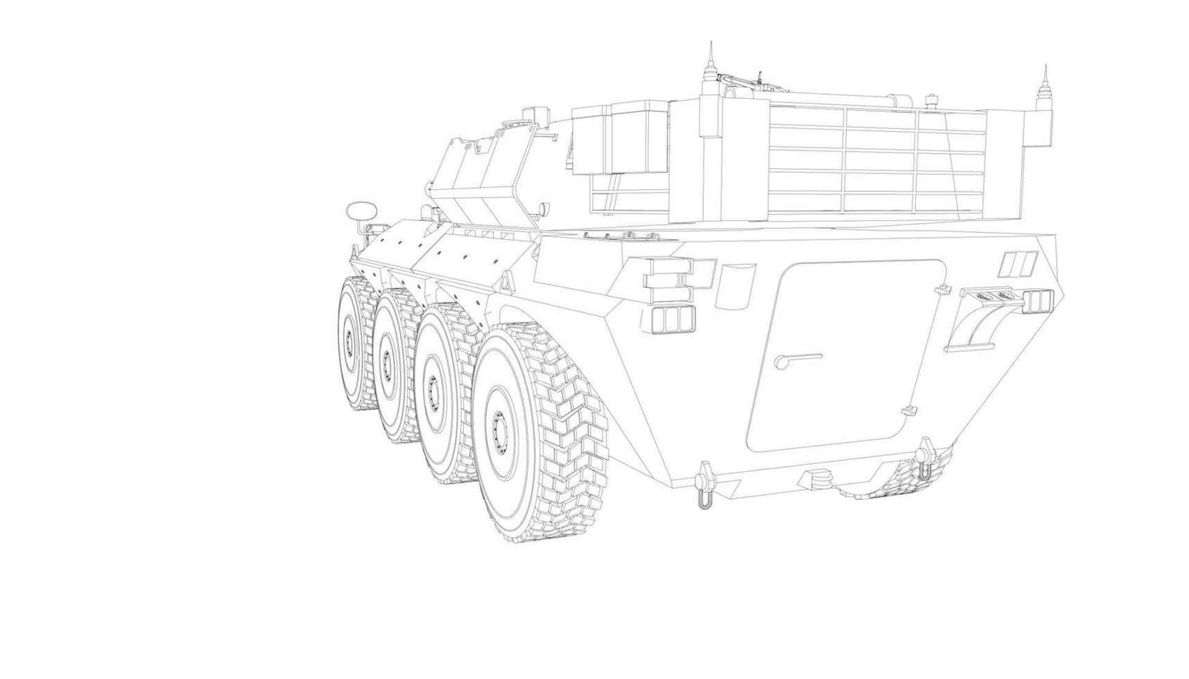 arte lineal del tanque destructor vector