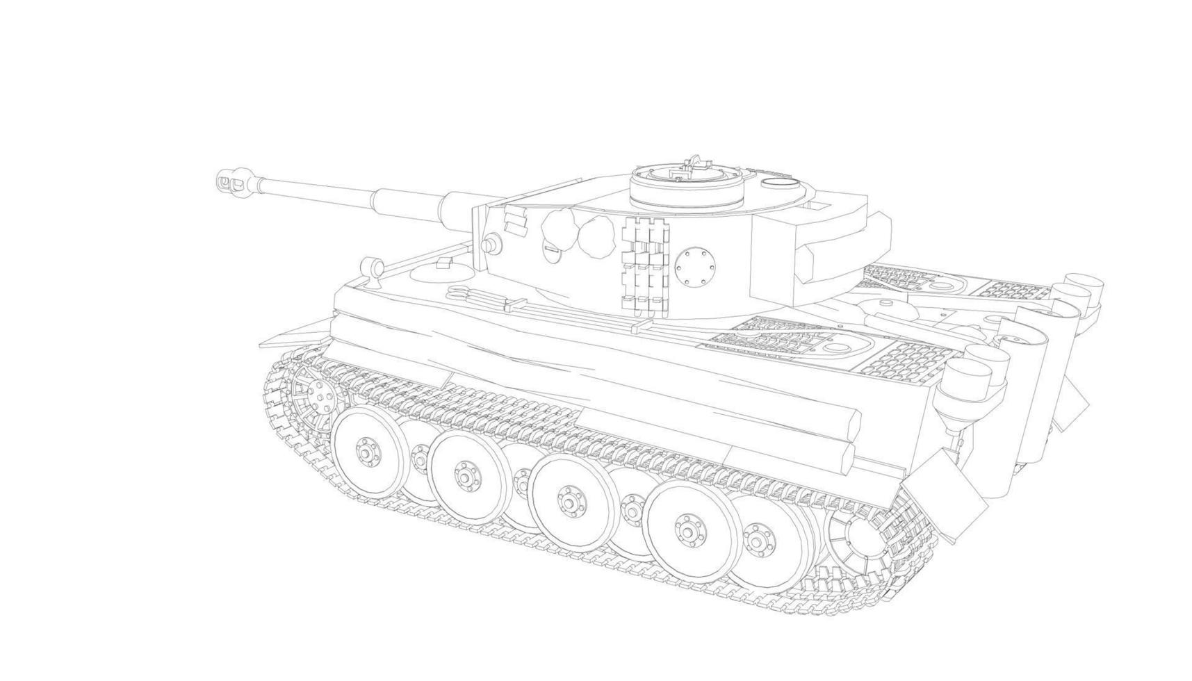 arte lineal de tanques militares vector