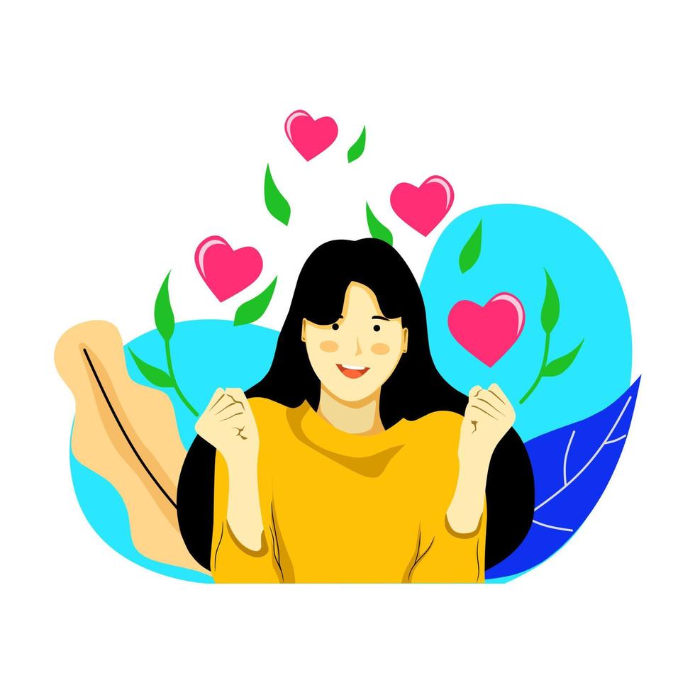 A woman with a happy or cheerful expression vector