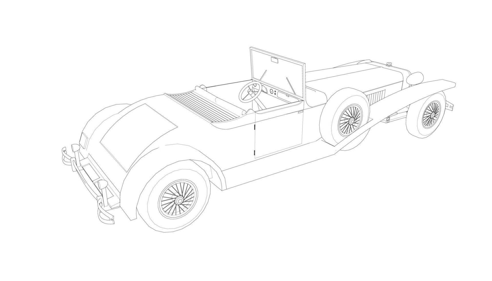 arte lineal de diseño de autos antiguos vector