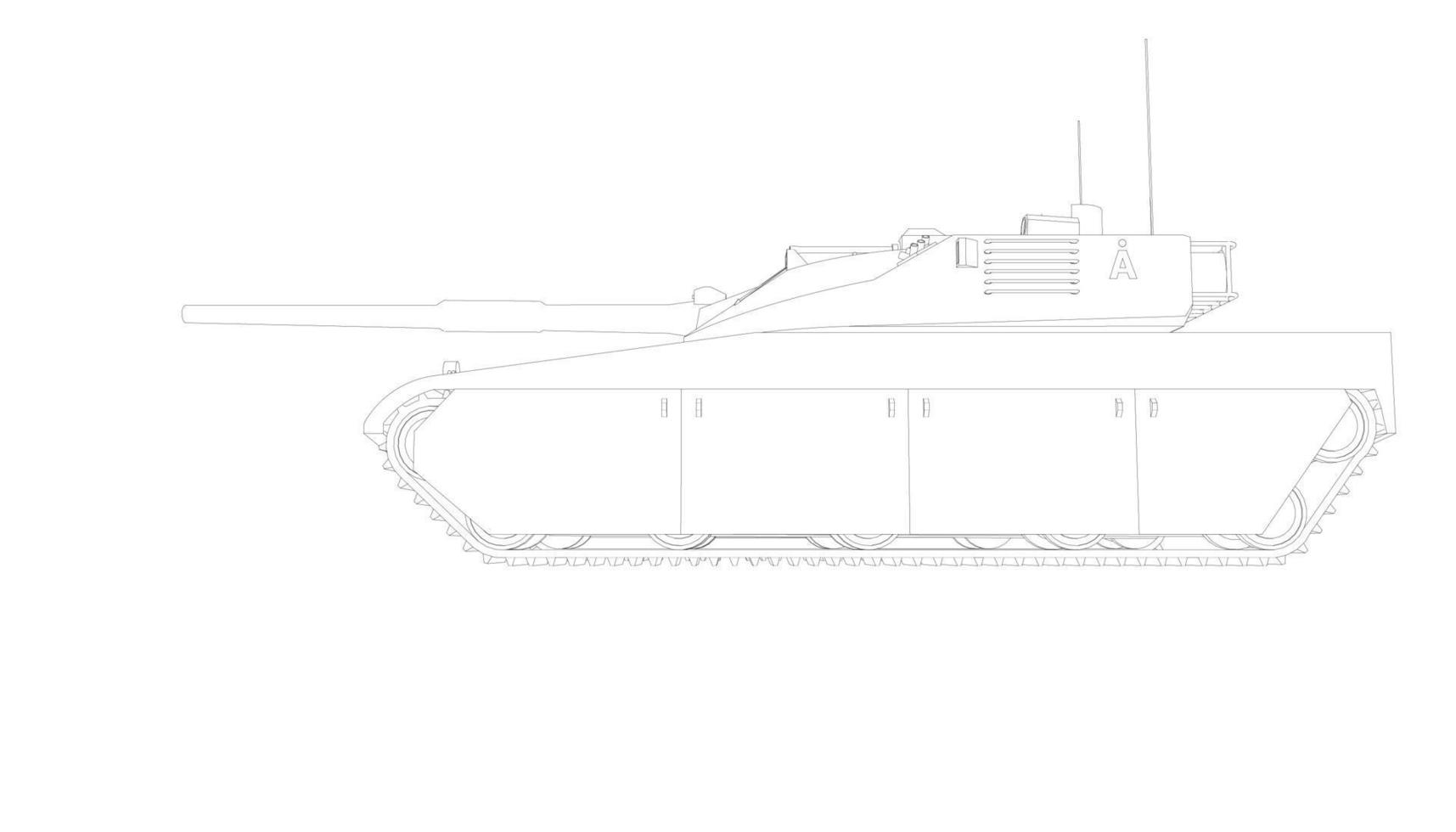 line art of military tanks vector