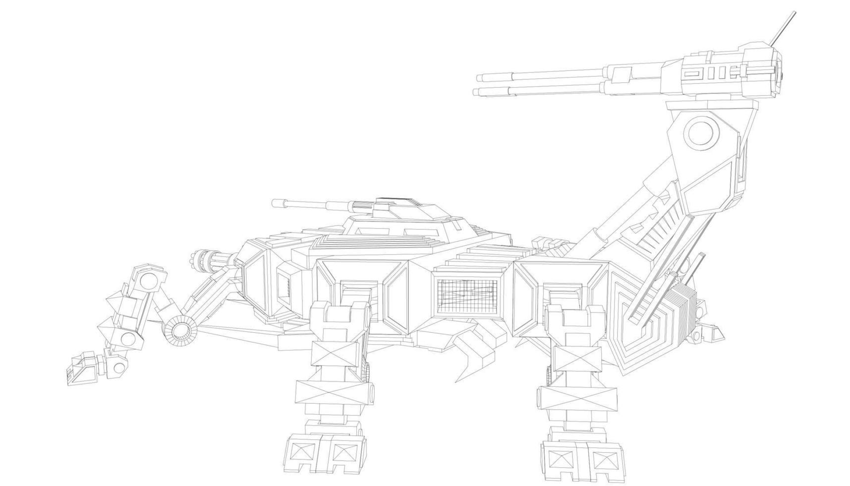 arte lineal de tanques militares vector