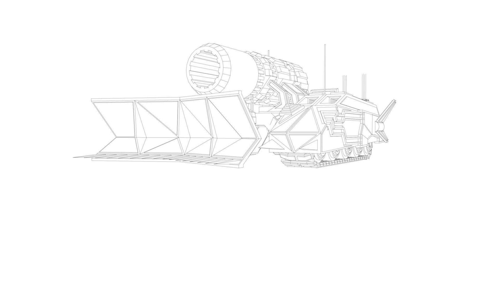 arte lineal del tanque de asalto vector